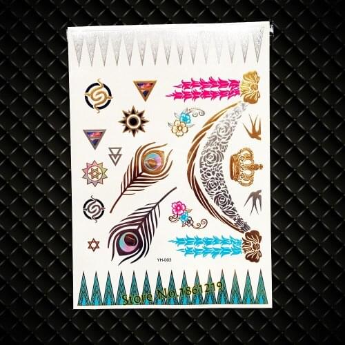 Long Lasting Silver Temporary Tattoo Neck Choker 21x15CM, Queen Crown Makeup Tips Tattoo Jewelry, Henna Flower Gold Flash Tatoo