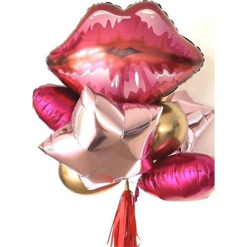 10pcs Giant Rose Red Lip Helium Balloons Heart Valentine Party Supplies Foil Ball Wedding Party Decorations Adult Air Globo Toys