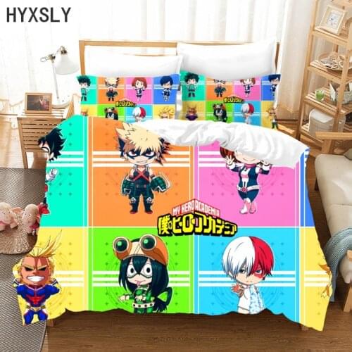 Dropshipping My Hero Academia Anime Duvet Cover Sets Bedding Set Comforter Boy Bed Linen Twin Full Queen King Single Double Size