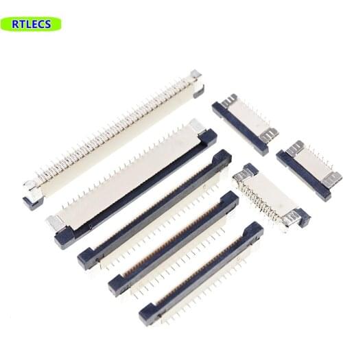 10Pcs FFC FPC Connector 0.5 MM Vertical 4 6 8 10 12 14 16 20 24 26 30 32 34 36 40 45 50 60 Pin SMT Surface Mount PCB Lock