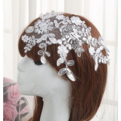 33*17cm Flower sequins lace applique Delicate embroidered Motif for top dress DIY Lace wedding bridal Accessories