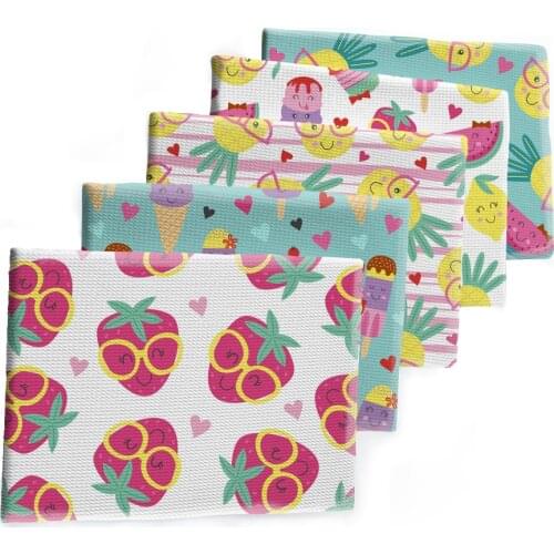 Hot Summer Fruit Cute Pattern Printed Bullet Textured Liverpool Patchwork Tissue Kids home textile 50*145cm