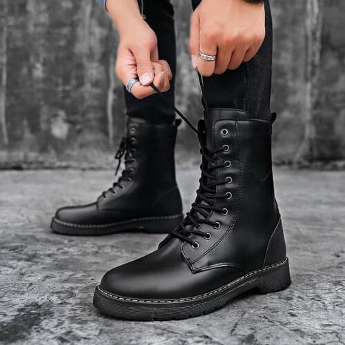 Ankle Boots Men 2020 Spring&Autumn Fashion Casual Boots Male Punk Style Shoe Men Lace-up Casual Botas Motorcycle Unisex Boots