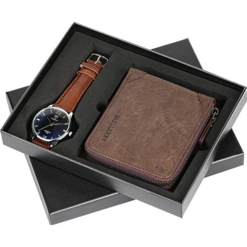 XSVO Mens Watches Gift Set Exquisitely Wrapped Watch + Wallet Set Hot Creative Combination Casual Sports Male Wristwatches
