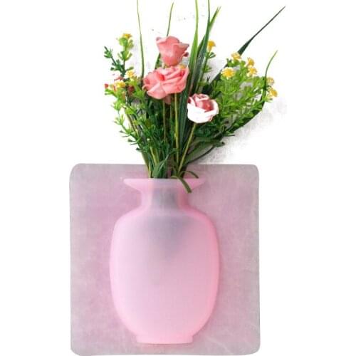 New Wall-mounted Silicon Vase Plant Flower Vase Holder Succulent Planter Vase Home Decor Wall Storage Box Nordic Wall Organizer