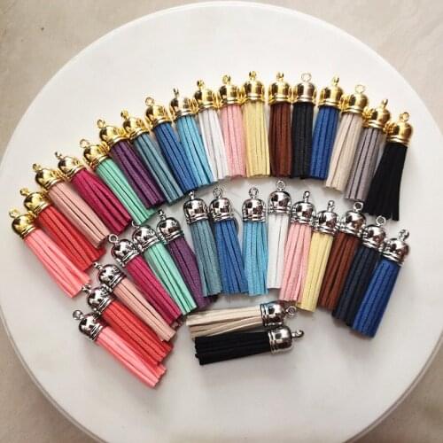 2020 New Cute Suede Tassel Silver Golden Top Tassel DIY Jewelry Making Parts Accessories Charm Pendant For Key chains Earrings