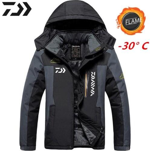 DAIWA Fishing Clothing Autumn Winter Waterproof Warm Fishing Jackets Men Fleece Thick Outdoor Fishing Shirts DAWA Coat L-9XL