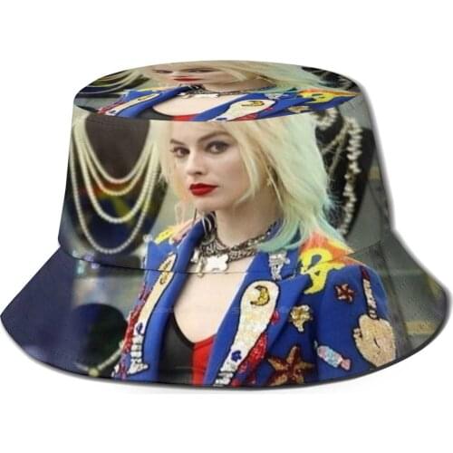 Margot Robbie Print Bucket Hats Sun Cap Margot Robbie Celebrity Famous Makeup Youtube Movie Star Film Star Mens Female Tv Star