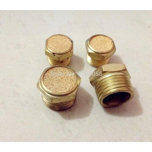 Lot5 Pair 1/2" Male Pneumatic Muffler Filter Sintered Bronze Silencer Vent Brass