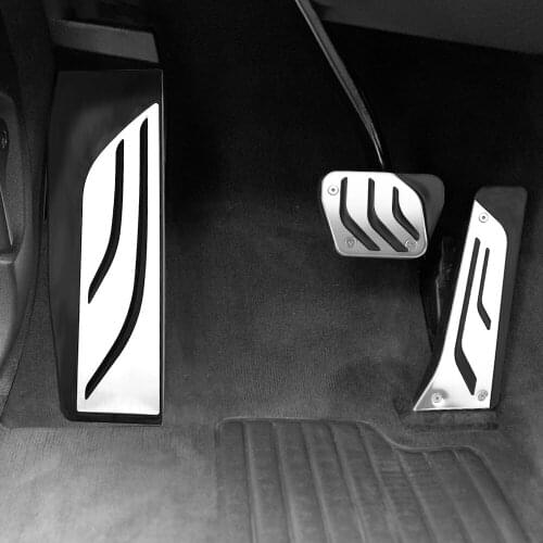 Stainless Steel Car Brake Accelerator Fuel LHD Footrest Pedal Cover AT Accelerator Gas Brake Car Pedals Kit Foot Rest Pedal