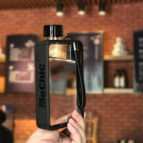 Plastic Material Water Bottle Handy Portable Flat Kettle Sport Drinking Water Bottle 380ml