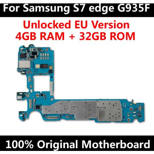 Full Unlocked MainBoard For Original Samsung Galaxy S7 edge G935F Motherboard With Chips IMEI Android OS Logic Board EU Version