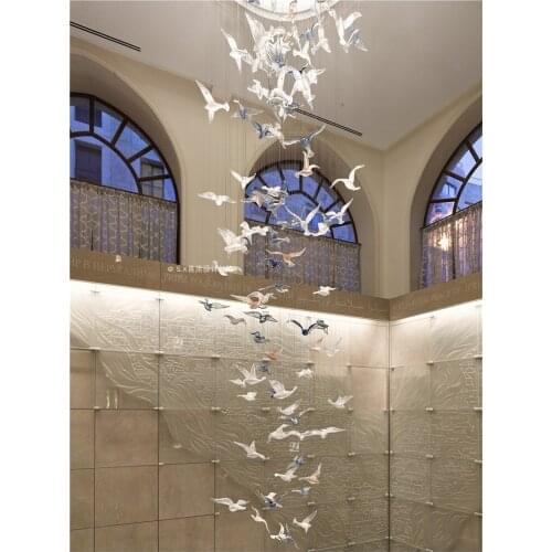 Bird Bird Seagull Sales Office Sand Table Hotel Lobby Duplex Staircase Mall Atrium Aerial Hanging Light