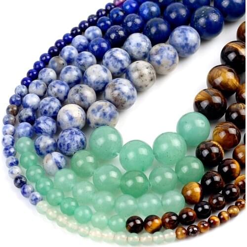 Multi-Colored Stone Beads Round Loose Spacer Beads 15'Strand 4/6/8/10/12mm For Jewelry Making DIY Bracelet