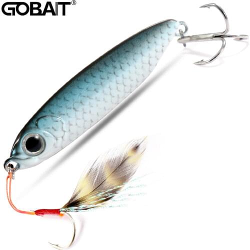 Feather Fishing Carbon Metal Colorful Lures Jig Bait Spinning Spoon Artificial Baits Bass Hook of Minnow Sinking Casting Tackle