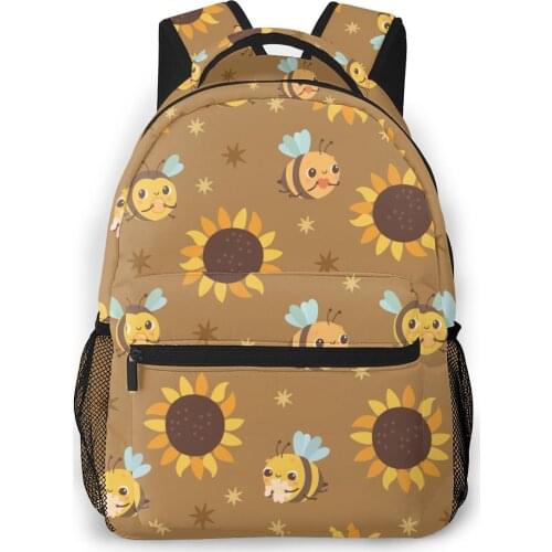 Women Backpack Kids School Bag for Teenage Girls Bees Sunflowers Female Laptop Notebook Bagpack Travel Back Pack 2021