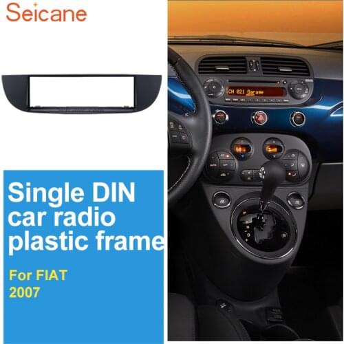 Seicane Well-crafted Single Din Install Dash Bezel Trim Kit for 2007 FIAT 500 Dash Mount Kit One Din Adapter Audio Player DVD