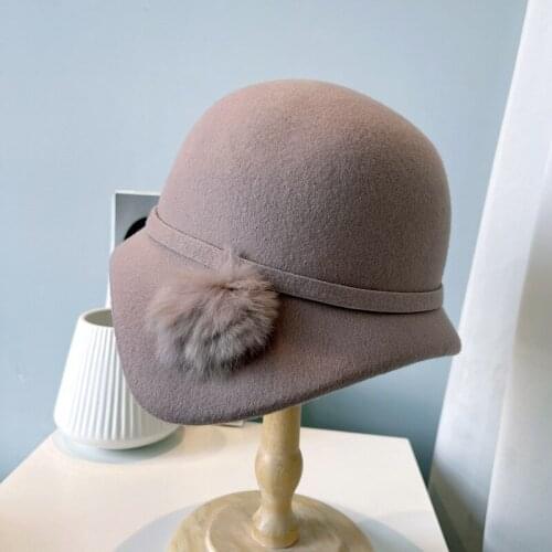 High Quality Wool Fall Winter Felt Hat For Women Elegant Designer Style Fedora Fashion Basin Bowler Hat Wedding Hats Fascinators