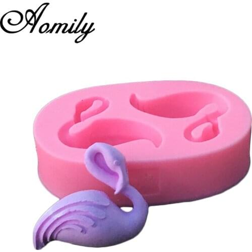 Aomily Flamingo Silicone Mold Fondant Molds Chocolate Candy Moulds DIY Cake Molds Cake Decorating Tools Baking Kitchen Tools