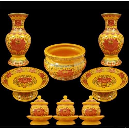 Tang Cai Disciples of the Buddha to supply water to the Buddha cup Decorated ceramics bowl vase fruit dish incense burner