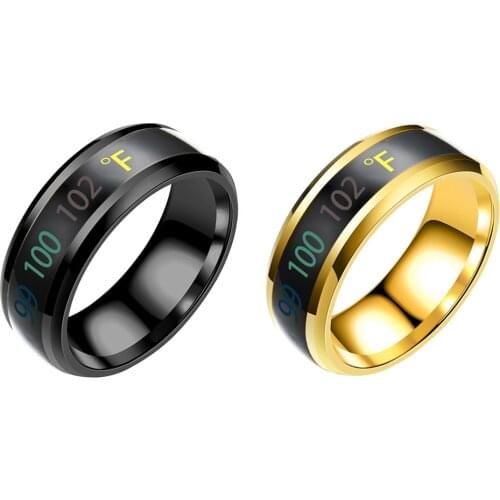 Temperature Ring Titanium Steel Mood Emotion Feeling Intelligent Temperature Sensitive Rings for Women Men Waterproof Jewelry