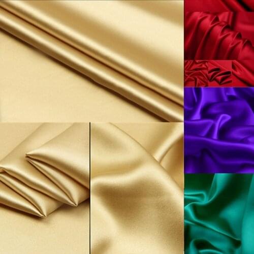 New 1Meter High-grade Simulation Silk Satin Wedding Dress Fabric High-grade Decoration Luxury Fabric Decoration Slightly elastic