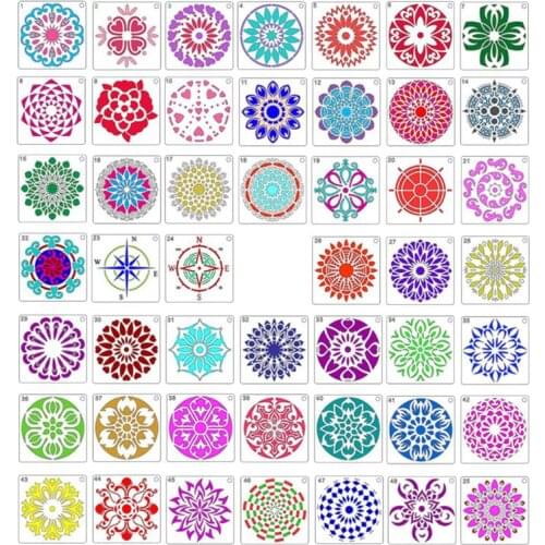 48 Pieces Mandala Stencils Mandala Painting Templates for DIY Painting Art Projects Wood Glass Fabric Metal Walls B95C