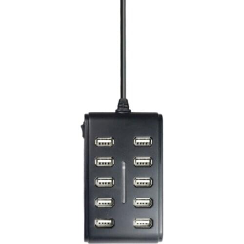 Usb2.0 Hub Power Expander Adapter 10 Port Data Transfer Splitter 480Mbps