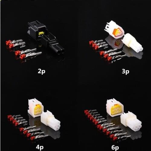 1set 2.3mm 2/3/4/6/8/9/16p Automotive 2.3 Electrical wire Connector Male Female cable terminal plug Kits Motorcycle ebike car