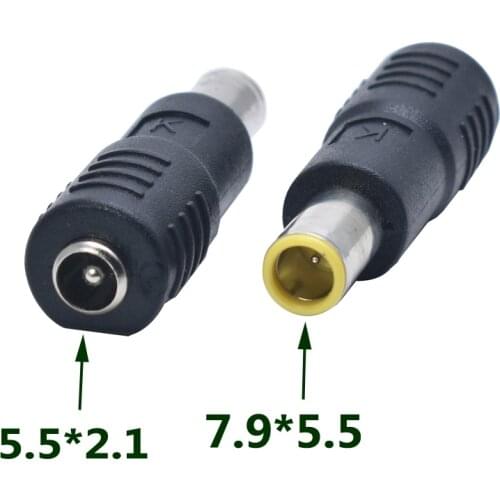 1PCS 5.5 x 2.1 mm female to 7.9 x 5.5 mm male DC Power Connector Adapter Converter 5.5*2.1 to 7.9*5.5 mm For IBM Laptop