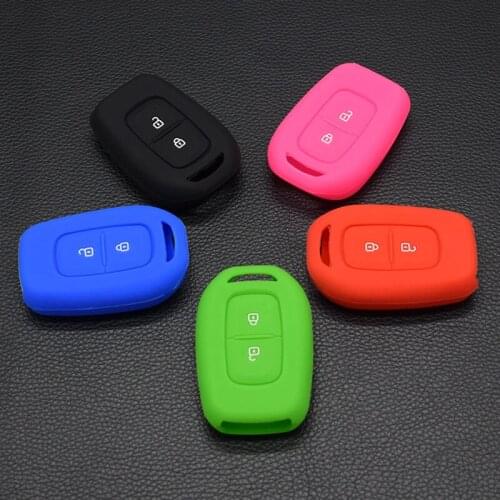 10 units silicone car key case cover for Renault scenic master megane duster logan clio captur laguna fluence 2016 2 button key