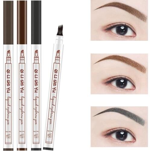 3 Colors Four Forked Eyebrow Pencil Tattoo Pencil Long Lasting Natural Waterproof Sweatproof Easy Apply Makeup Beauty Cosmetics