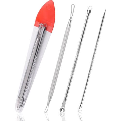 3Pcs Blackhead Extractor Comedone Acne Blemish Black Head Remover Cosmetic Acne Needle Remove Tool Face Care Cleaning
