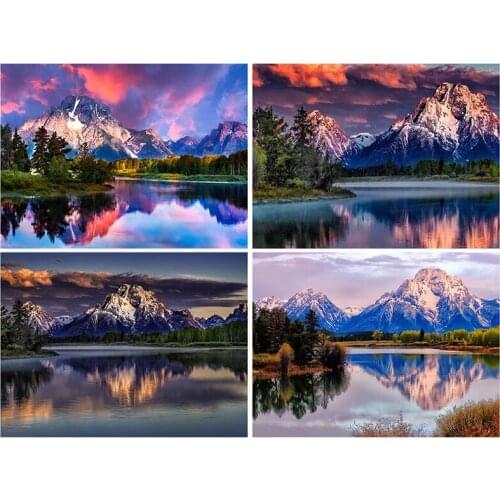 5D DIY Diamond Painting embroidery Landscape lake Cross Stitch mosaic picture Rhinestone Home decoration Handmade Gifts
