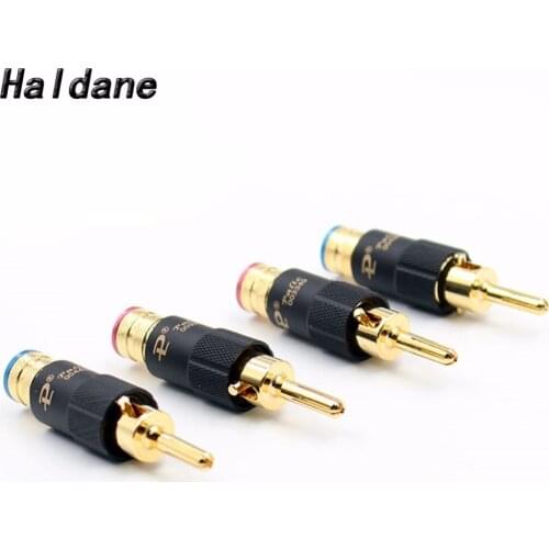 Free shipping Haldane 4pcs/Lot Paliccs Gold plated RCA plug lock Soldering Audio/Video plugs Connect