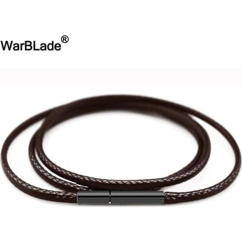 High Quality 1.5mm 2mm 3mm Necklace Cord Leather Cord Wax Rope Chain With Stainless Steel Clasp For DIY Necklace Jewelry Making