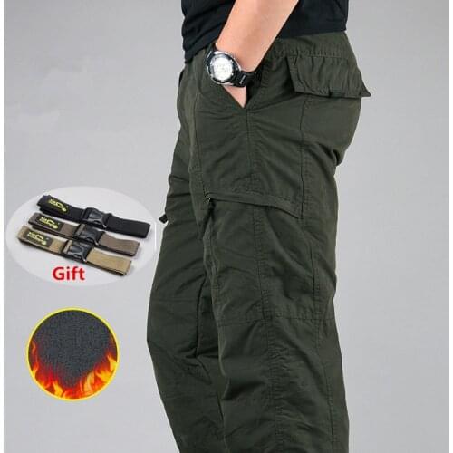Hot Sale Winter Warm Tactical Thick Fleece Pants Army Male Plus Size Cotton Trousers Military Camouflage Black Mens Cargo Pants