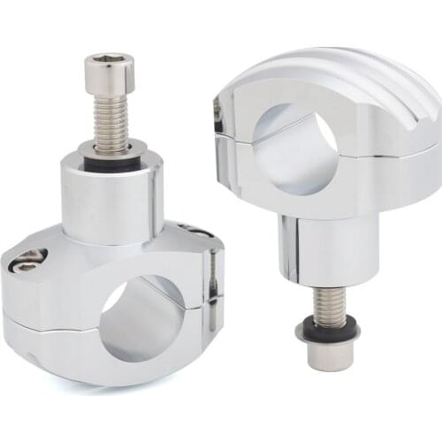Motorcycle Chrome Handlebar Riser Mounts Clamp Adjustable Rise Bar Mount for Harley Honda 32mm Handle Bar Universal