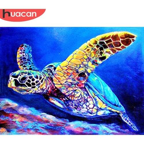 HUACAN 5d Diy Diamond Painting Embroidery Tortoise Home Decor Diamond Mosaic Sea Turtle Animal Crystal Wall Stickers