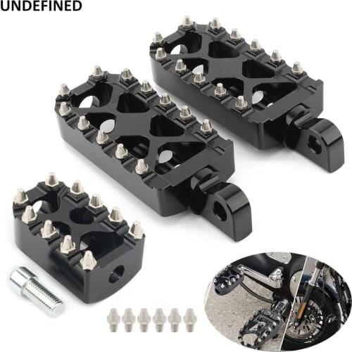 MX Foot Pegs Motorcycle Wide Fat Footrests + Shift Peg 360 Roating For Harley Dyna Fatboy Street Bob Wide Glide Sportster Bobber