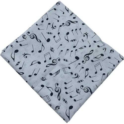 Beautiful Music Fabric white Cotton Fabric Musical Note Print Patchwork Sewing Material Diy Man Shirt Clothing Dress