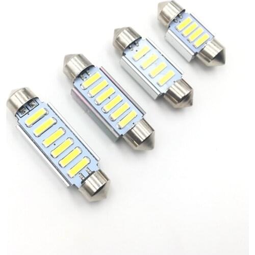 10PCS Festoon 31mm 40mm 42mm Dome Light SMD 7020 LED CANBUS Car Interior Reading Bulb c5w License Plate Lamp No Error