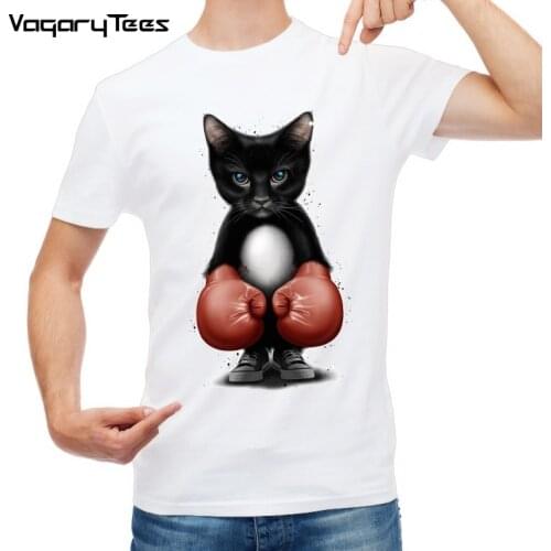 Summer Super Cool Boxer Cat Attack Design Funny T-Shirt Cartoon Clothes Boys Girls Casual Tops Tees