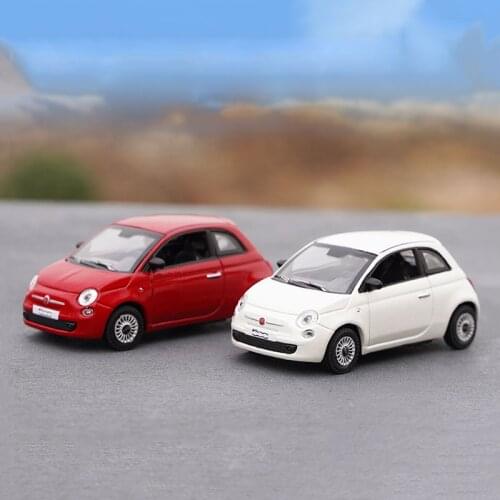 Diecast 1:43 Fiat 500 Alloy Car Model Metal Static Souvenir Ornaments Adult Collection Decoration Vehicle Toy Display Gifts Show