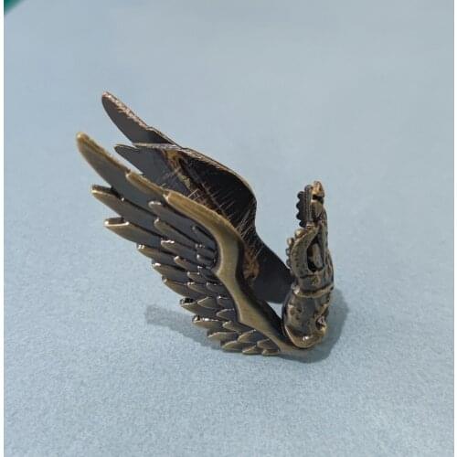 Fashion 3D Bronze Angel & Demon Wing DIY Metal Badge For ZP Kerosene Oil Lighters Grind Wheel Lighter Decor Accessory Wholesale