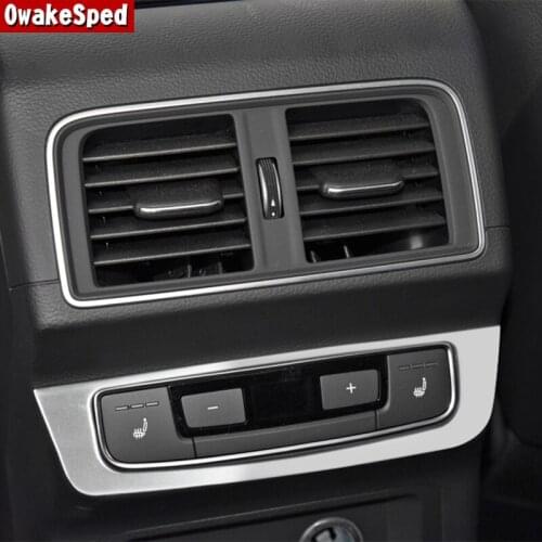 Stainless Steel Rear Seat Heating Button Frame Decoration Cover Trim For Audi Q5 FY 2018-2020 Car Styling Interior Accessories