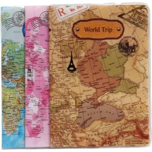 Creative Travel Passport Cover Wallet Bag Letter Men Women Pu Leather ID Address Holder Portable Boarding Travel Accessories