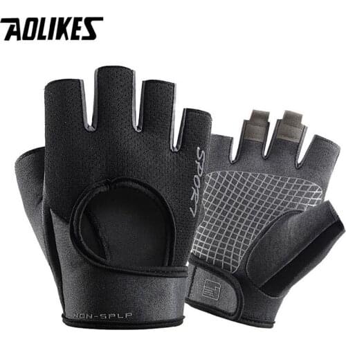 AOLIKES Gym Gloves Women Weight Lifting Crossfit Workout Fitness Gloves Breathable Bodybuilding Half Finger Hand Protector