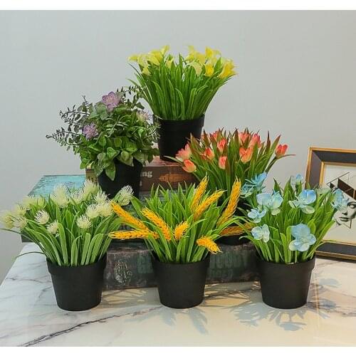 Plastic Bonsai Simulation Plants Artificial Flowers Fake Home Garden-Decoration