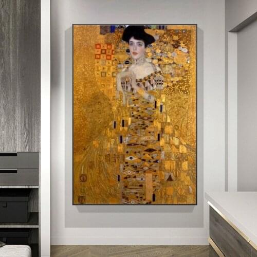 Portrait Of Adele Bloch Canvas Paintings On The Wall Gustav Klimt Kiss Paintings Reproductions Canvas Prints For Living Room